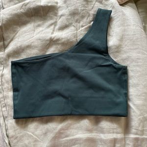 Girlfriend Collective Green One Shoulder Sports Bra